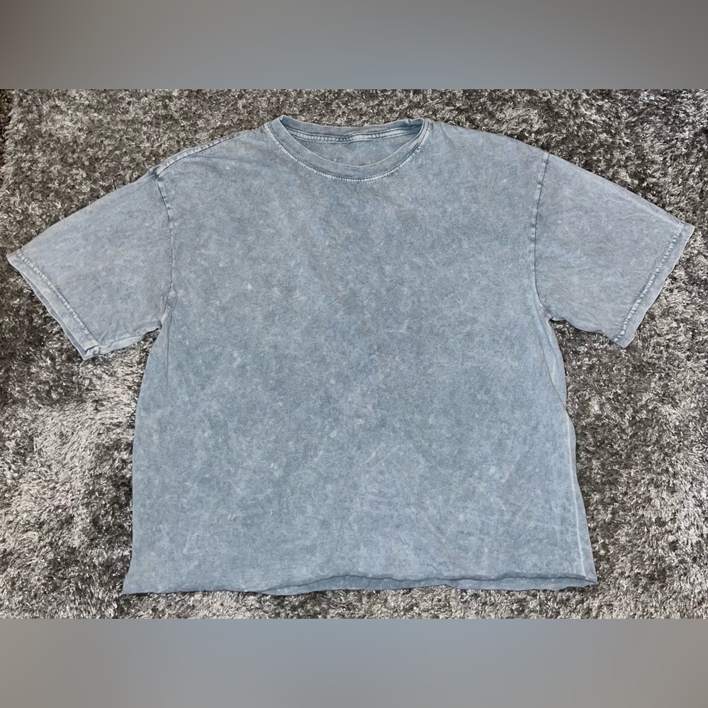 Blue Faded Crop Top, Size: Large